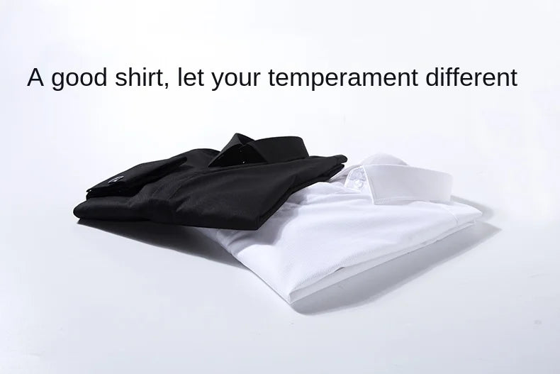 2026 Men's Long-sleeved Shirt High-grade Niche Chic Double Folded Sleeve Windsor Collar Dress Random SelectionFrench Cufflif