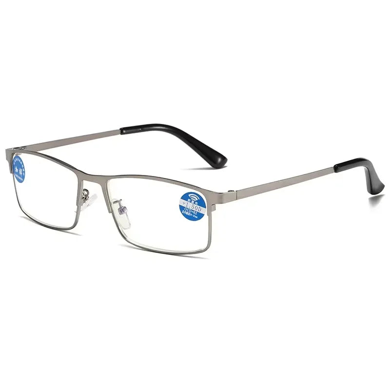 Stainless Steel Men Business Reading Glasses for Reader Mens Blue Light Blocking Presbyopia Optical Eyeglasses +1.0 1.5 2.0 2.5