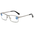Stainless Steel Men Business Reading Glasses for Reader Mens Blue Light Blocking Presbyopia Optical Eyeglasses +1.0 1.5 2.0 2.5