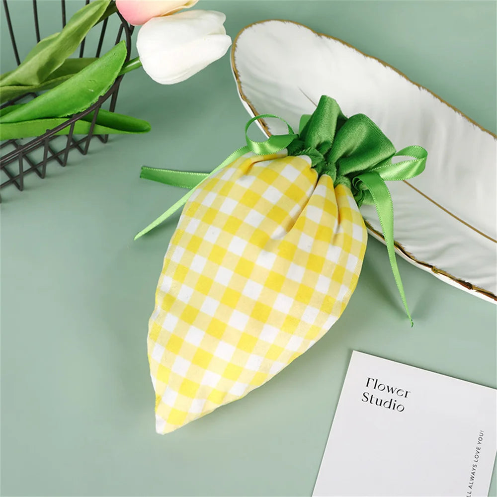 1Pc/10Pcs Easter Carrot Gift Bags Velvet Carrot Drawstring Bags Easter Candy Cookie Packaging for Kids Easter Decoration 2026