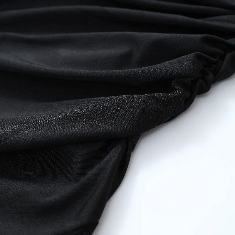 Lace Patchwork Maxi Dress Sexy Women Chic Black Shawl Strapless See Through Backless Slim Gown 2026 Lady Evening Party Vestidos