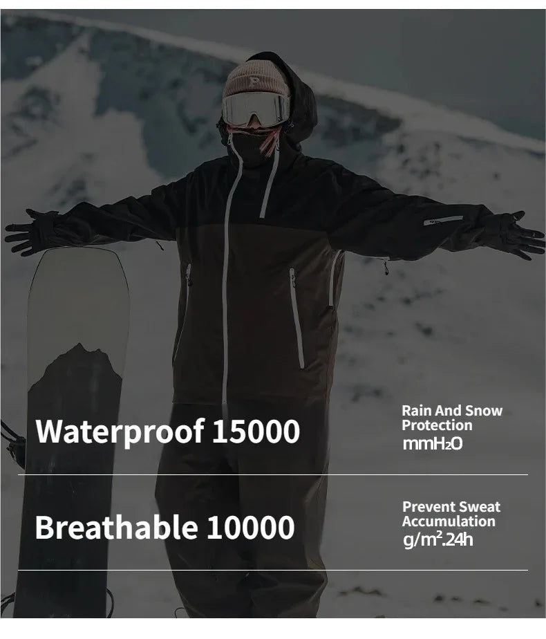 2026 Mens Snowboard Jacket Ski Coat Women Waterproof Insulated Baggy Snowboard Coats Winter Hooded Mountain Hiking Warm Outdoor