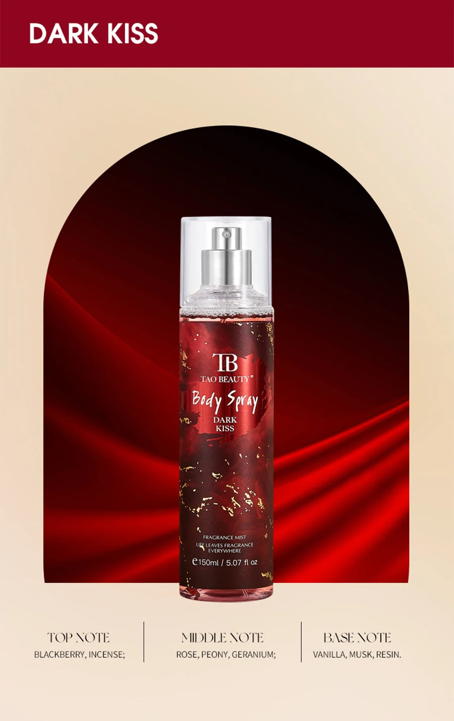 150ml Fragrance Spray, Long-Lasting Perfume, Light Floral Fruity Scent, Rich Rose Blackberry Botanical Fresh Scent Spray