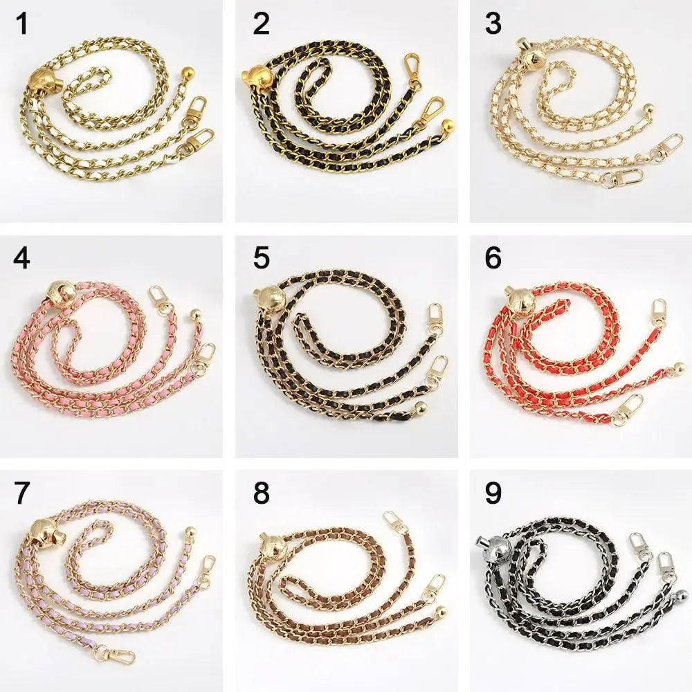 New Metal High-end Shoulder Strap Golden Balls Chain Adjustable Length Strap Replacement Shoulder Strap Non-fading Chain