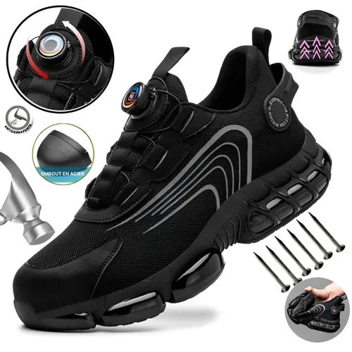 Customizable Men Steel Toe Sneakers Rotated Button Stab-Proof Anti-smash Men's Work Safety Boots Work Shoes Tailor-made Suits