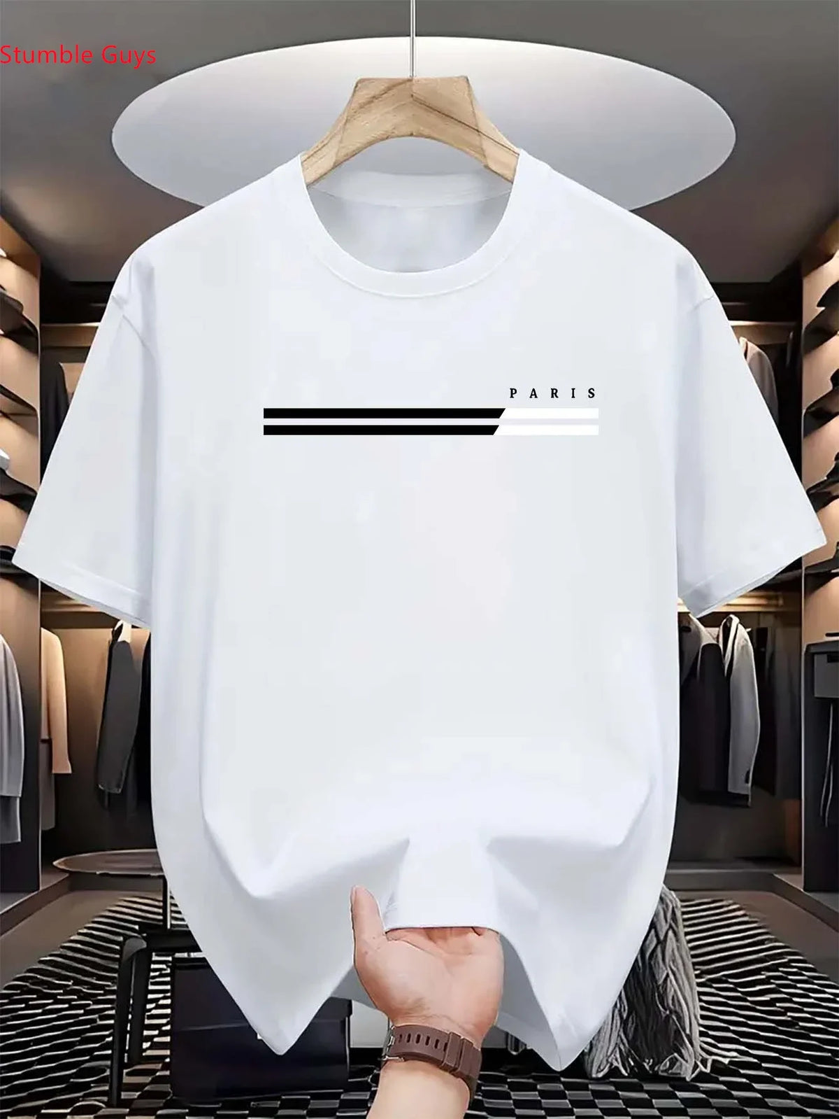 Summer Trendy Casual Men's Tee Quick Dry Breathable Printed Short Sleeve Jersey Fashion Athletic Street Sportswear Tops