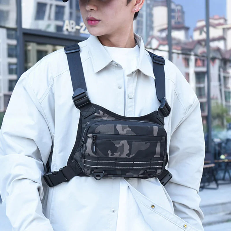 Outdoor Sport Chest Bag Unisex Cycling Bag Hiking Marathon Chest Rig Bag Lightweight Running Vest Backpack Travel Storage Pocket