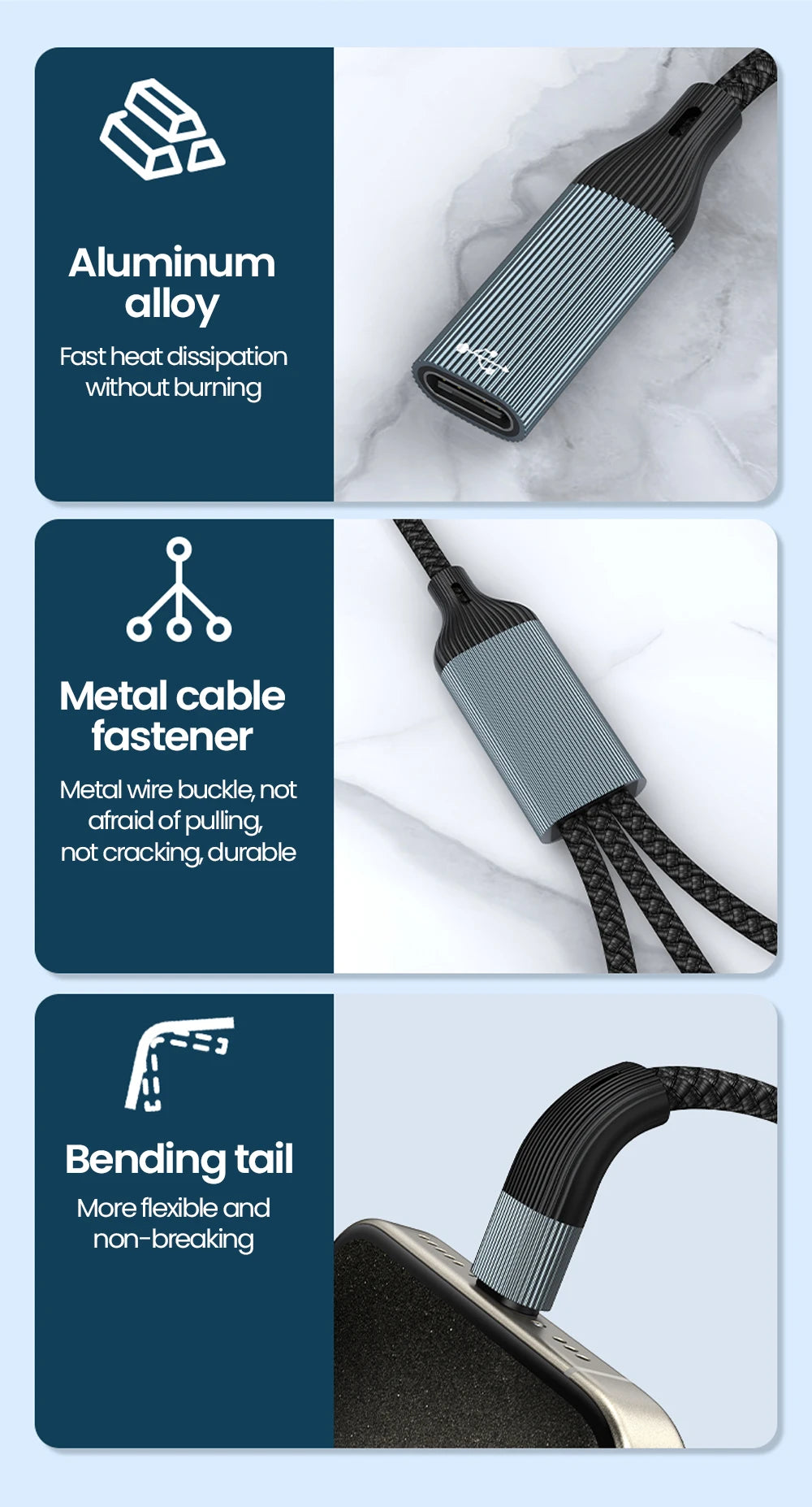 Elough USB to Type-c HUB Charging Cable Transmission Splitter Adapter OTG Computer Docking 3 in 1 Type-c Port HUB