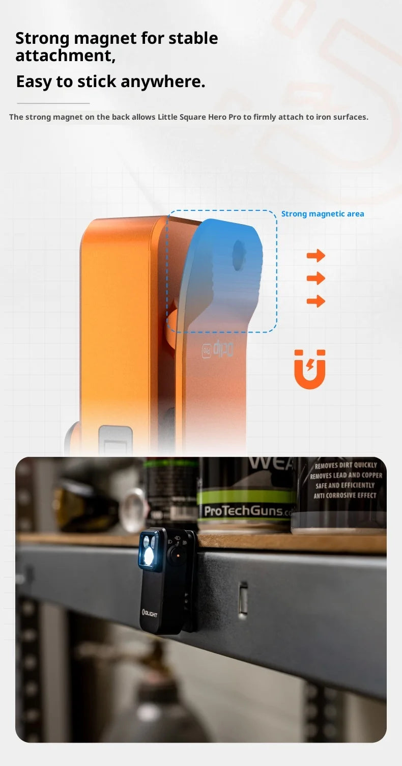 Olight Oclip Pro Outdoor Flashlight Portable Strong Light Camping Torch Long Range Rechargeable 500LM Aluminum Alloy Flashlight