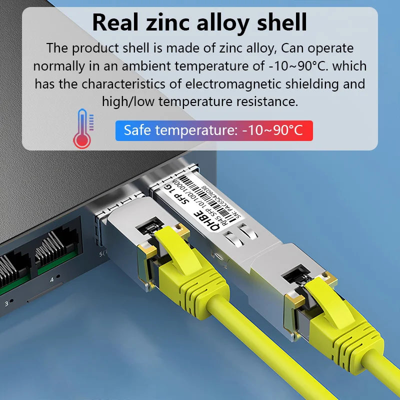 Copper RJ45 SFP Module 1G Adaptive transmission rate For Mikrotik/Cisco Switch/Router/Server, 1000BASE-T SFP To RJ45 Transceiver