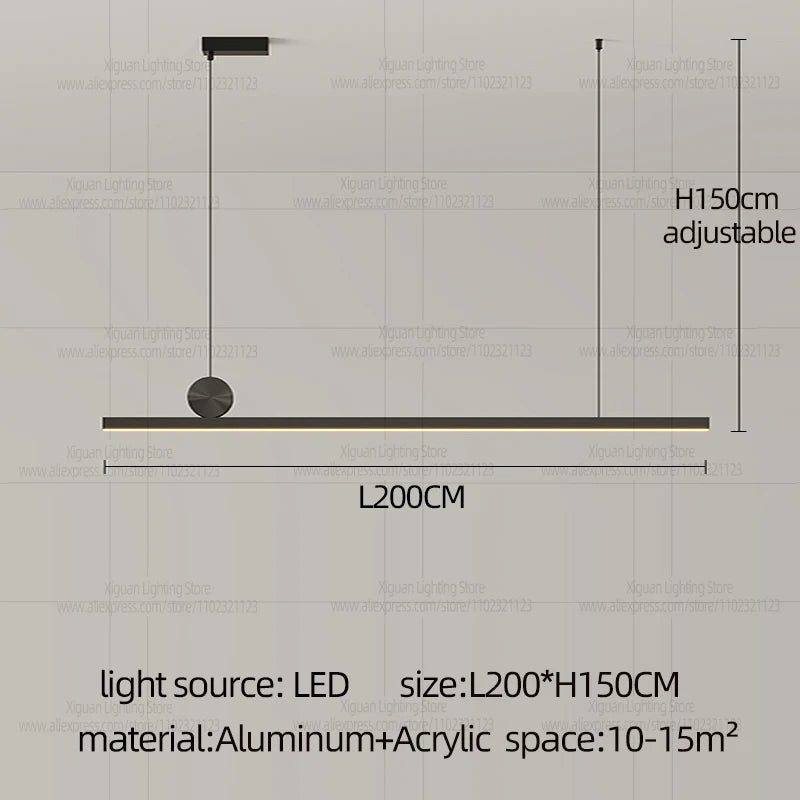 LED Restaurant Chandelier Modern Minimalist Kitchen Ceiling Light Dining Table Pendent Lamp Bar Pendant Light Indoor Lighting