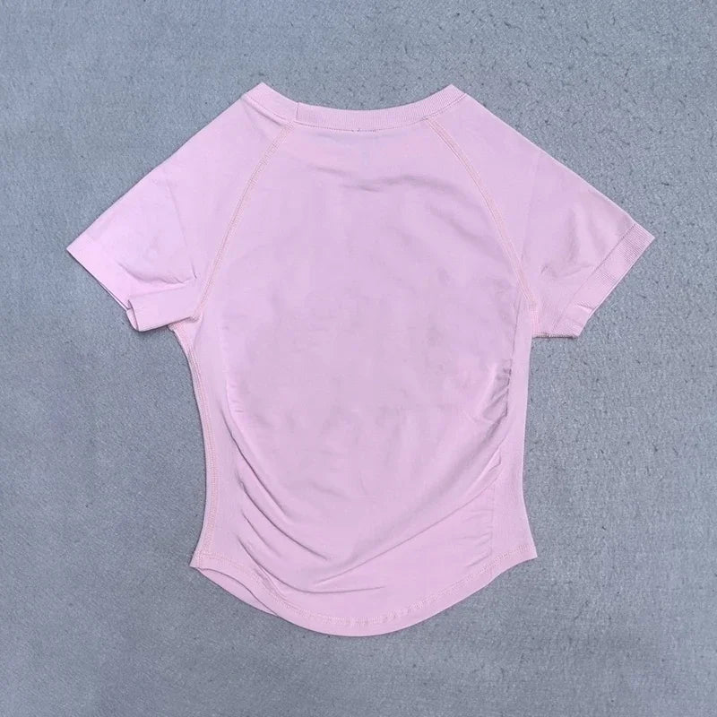 2 Piece Yoga Set Women Outfit Longline Short Sleeve Gym Top Shirt High Waist Workout Shorts Sports Suit Fitness Clothes Gym Set