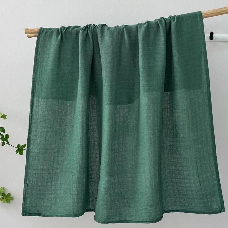 Baby Muslin Swaddle Blankets 2 Layers Breathable Skin-Friendly Newborn Receiving Blankets Swaddle Wrap Baby Essentials 120*110cm