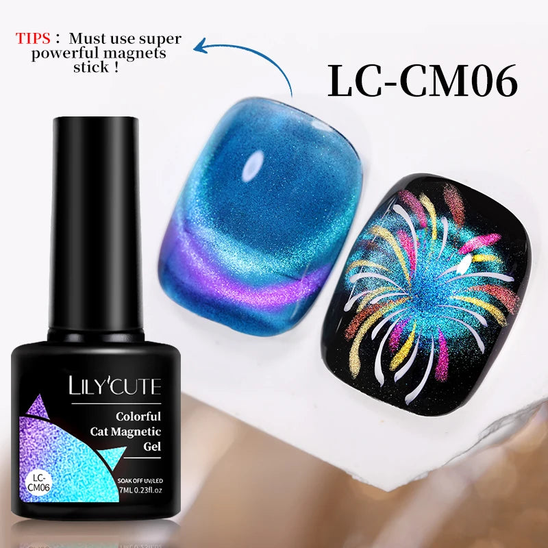 LILYCUTE 7ml Gold Coffee Cat Magnetic Gel Nail Polish Autumn Winter Nails Ultra Shine Moonlight Semi Permanent UV Gel Soak Off