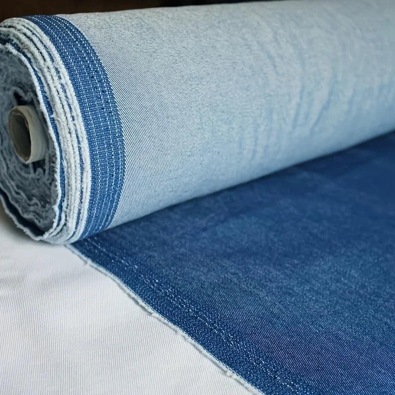 1 Yard of Vintage Cotton Blue Denim Fabric, Lightweight and Soft Material, Suitable for Making Handmade Items Such as Doll Clothes, Jeans, Dresses, Bags, Hats, Aprons, Etc