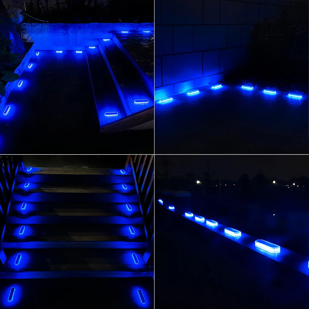 Solar Deck Light Solar Ground Light Outdoor Pathway Stair Lamp Railing Fence Yard IP68 Waterproof Driveway Solar Light
