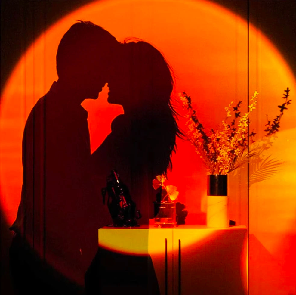 1pc USB Sunset Lamp LED Rainbow Neon Night Light Projector Photography Wall Atmosphere Lighting for Bedroom Home Room Decor Gift