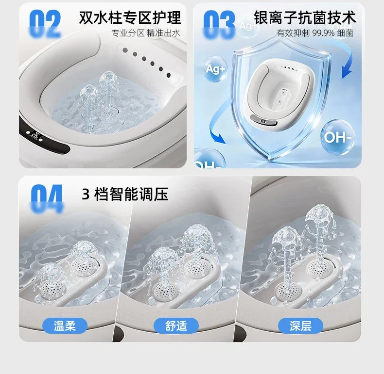 Electric Hands-Free Sitz Bath Clinical Grade Antibacterial Detachable Bidet Basin for Postpartum Herbal Steaming