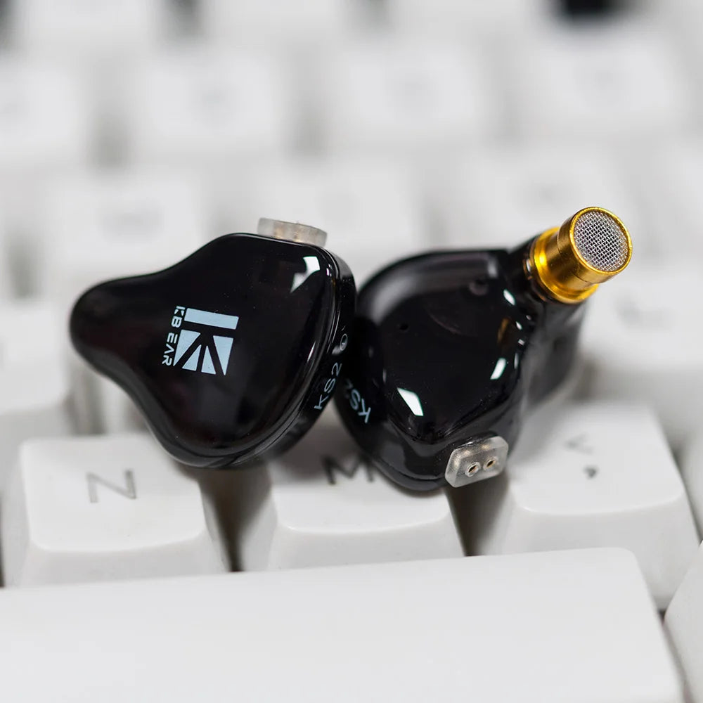 KBEAR KS2 IEM In Ear Stereo Bass HiFi Earbuds Noise Reduction High Resolution with Detachable Cable,Suitable for Running,Gaming