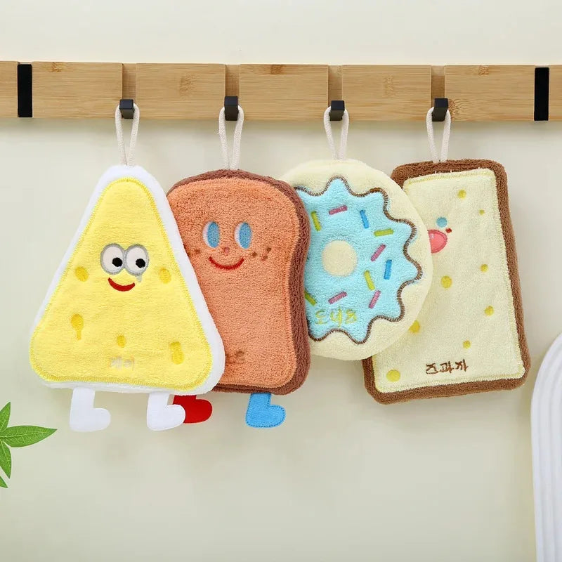 Towel Home Decor Hanging Hand Towels for Kitchen Bathroom, Super Soft Hand Dry Towels with Hanging Loops, Cute Cartoon Towels
