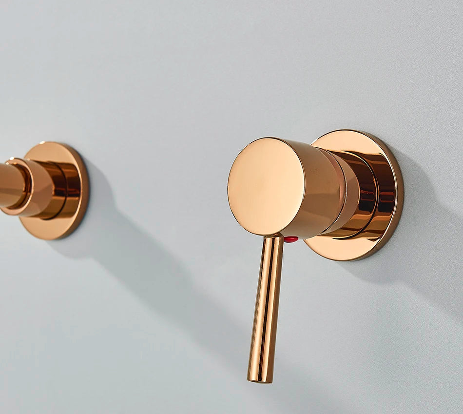 Brushed Gold/Black Basin Faucet Concealed Wall Mounted For Bathroom Faucets Bath Basin Sink Tap Bathtub Hot And Cold Water Mixer