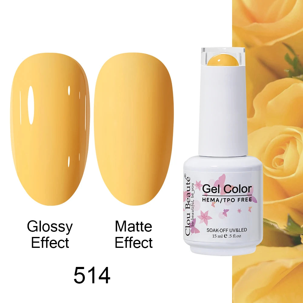 Clou Beaute HEMA TPO FREE Caramel Brown Wine Red Coffee Gel Nail Polish High Pigment Autumn Nail Art Full Coverage UV Varnish