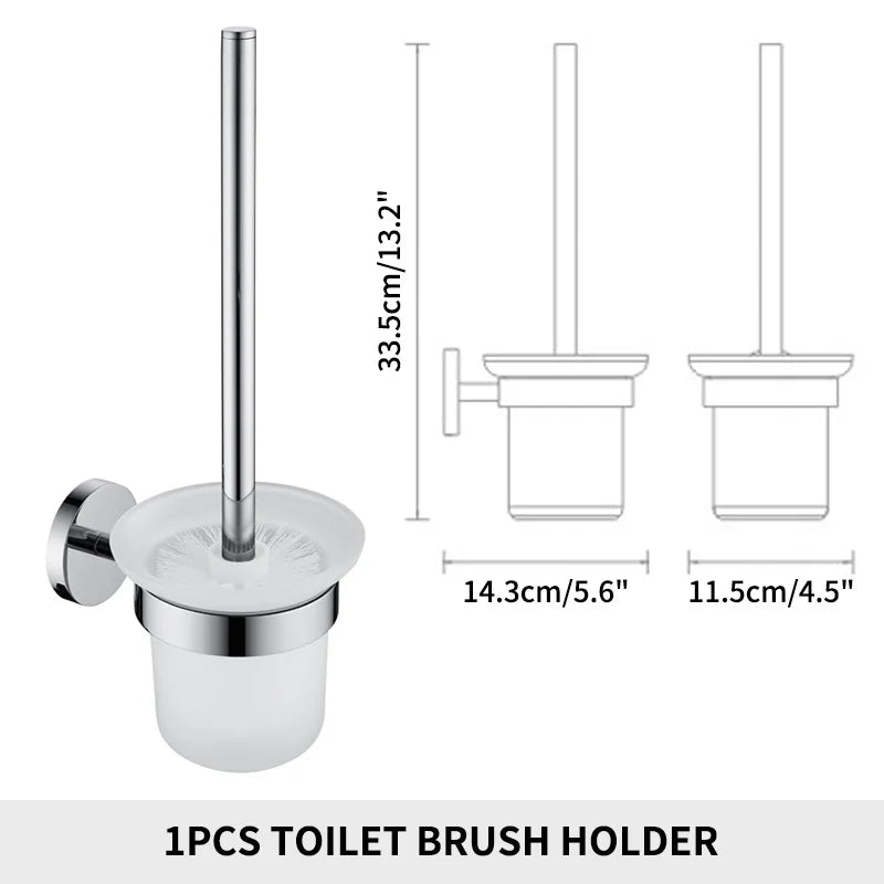 Bathroom Accessories Towel Rack Shelf Paper Holder Stainless Steel Toilet Brush Holder Hand Towel Ring Robe Hook Hanger Chrome