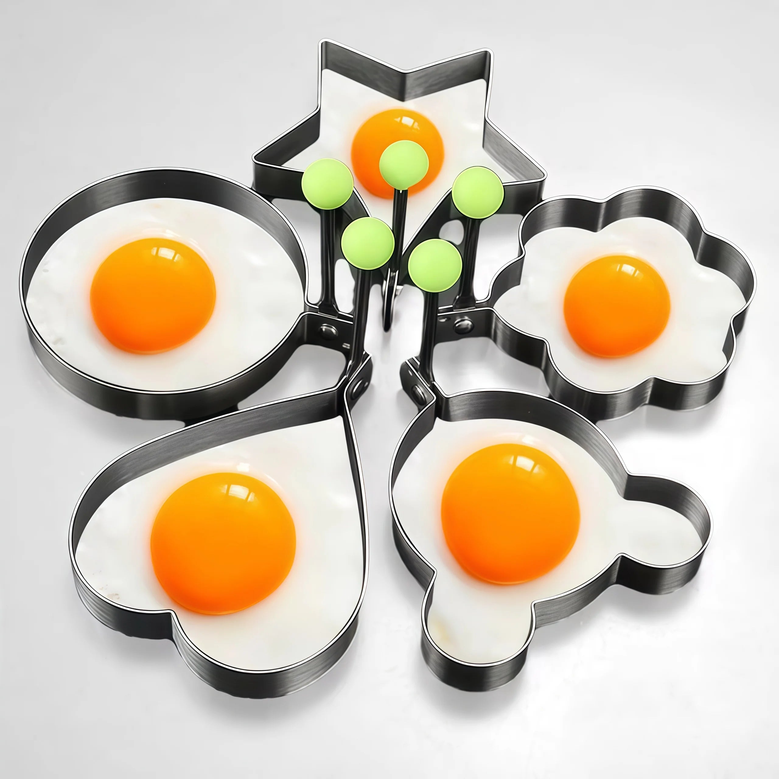 1/4/5PCS Stainless Steel Omelette Forming Machine Mold Breakfast Baking Pancake Mold Baking Cooking Kitchen Gadgets