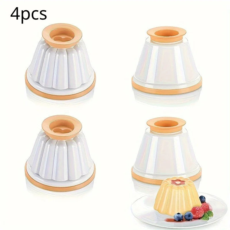 4pcs/set Pudding Molds, Mousse Cake Molds, Durable Baking Tools and Kitchen Gadgets