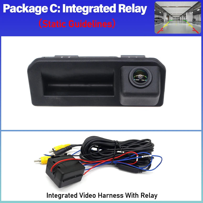 Car Parking Camera For Seat Ateca 2016~2023 Arona 2017~2023 Fisheye Lens Trunk Handle Rear View Camera HD CCD Night Vision