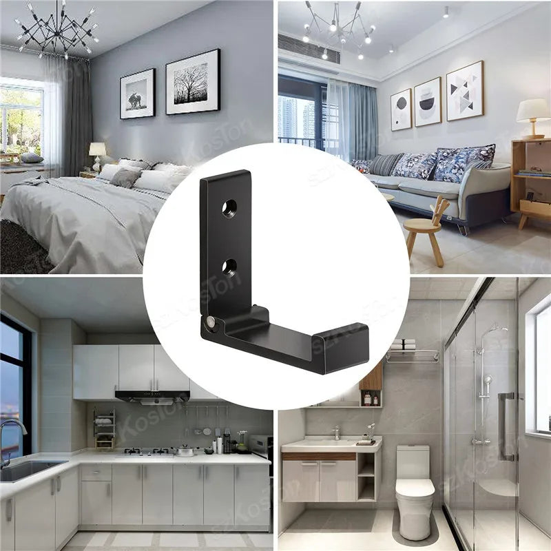 Folding Wall Hook Hidden Robe Towel Coat Hook Aluminum Alloy Hook for Home Kitchen Bathroom Black Sliver Towel Hanger
