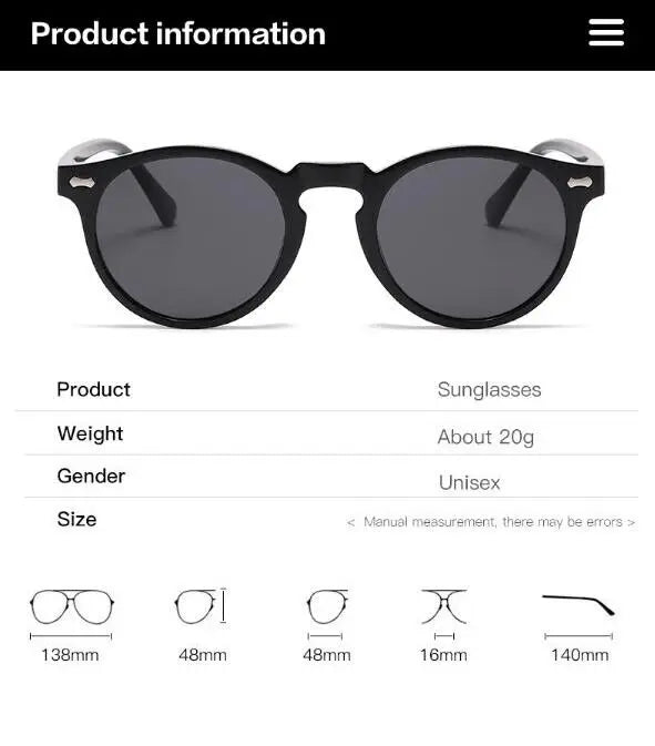 Round Tinted Myopia Glasses Men Black Lens Finished Prescription Nearsighted Glasses Retro Outdoor Shade Driving Sunglasses