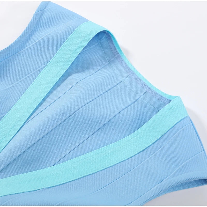 Elegant V-Neck Women's Dress Sleeveless Zippers Elastic Hip Package Lady Mini Dresses 2026 Summer Autumn Chic New Female Robe
