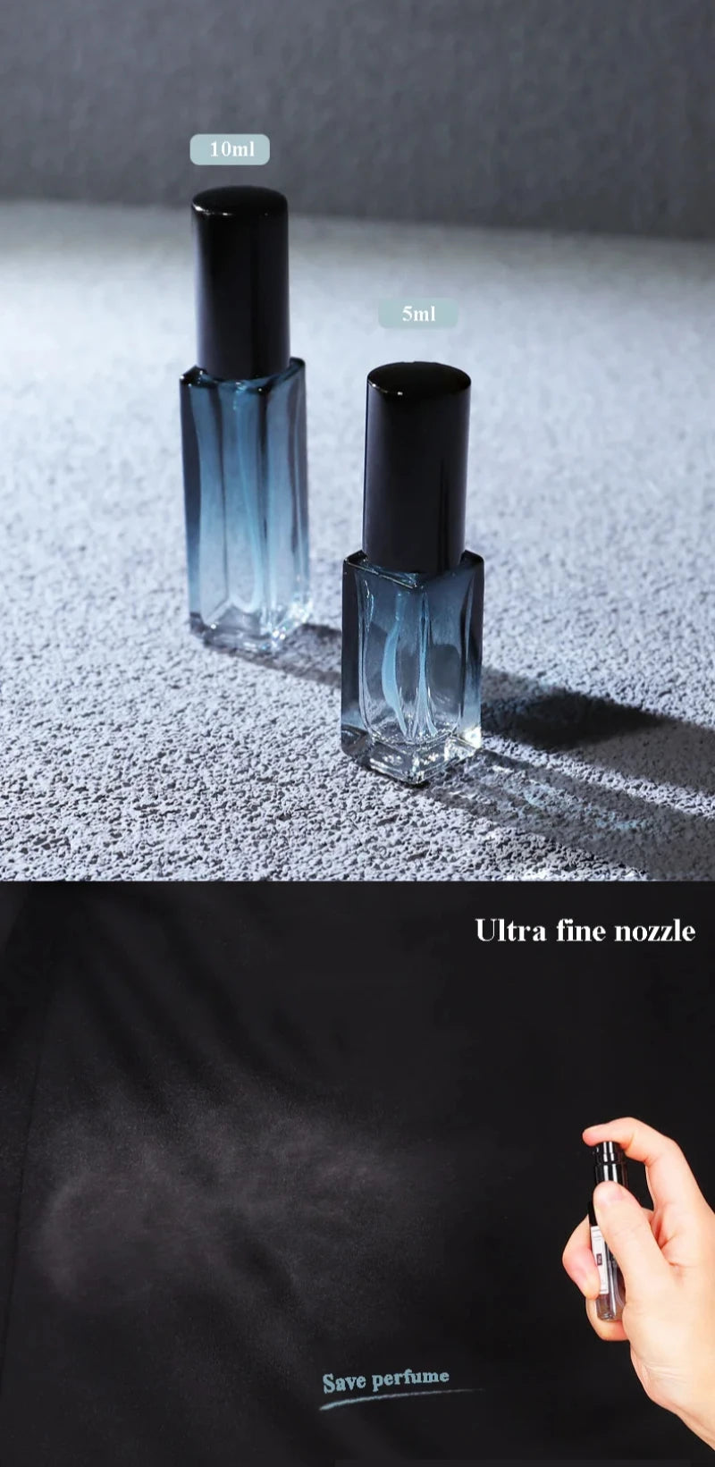 4PCS 10/20ml High Quality Perfume Spray Bottle Empty Glass Parfum Atomizer Travel Cosmetic Bottl Sample Vials Refillable Mini