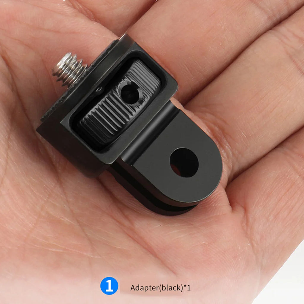 360 Rotating Mini Tripod Adapter 1/4 Inch Screw CNC Aluminum Locking Mount for GoPro12 11 POCKET 2 FIMI PALM 2 Insta360 X3 Osmo