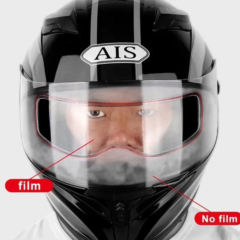 Crystal-Clear Motorcycle Helmet Anti-Fog Film Nano Rain-Repellent Night Day Riding Visor Shield Zero Distortion DIY Application