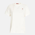 CH Womens Short Sleeve Crew Neck T Shirt Embroidered Logo Casual Loose White Cotton Tee Top Fashion Daily Wear