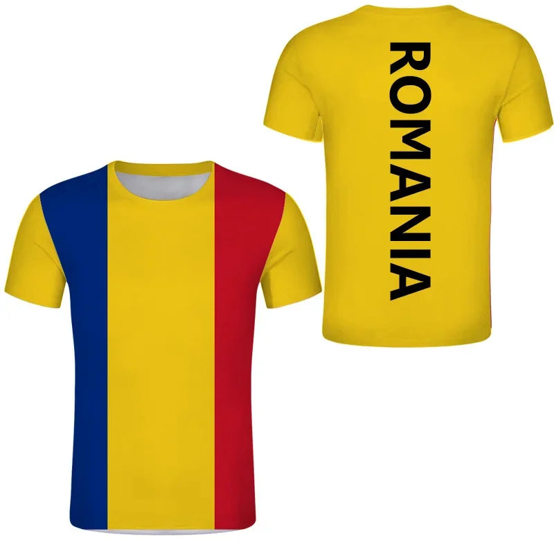 Romania Football Jersey Romanian Eagle Coat Of Arms T Shirt Rumania Flag Emblem Soccer Club T-shirt Men's Tops Women Tee Shirts