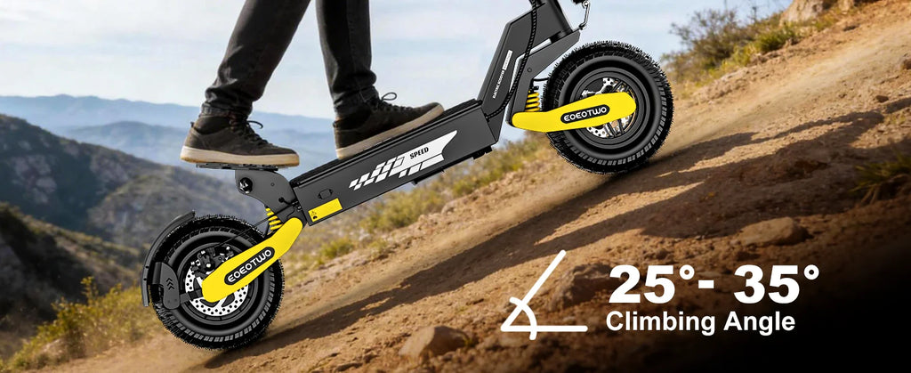 EOEOTWO 1200W Off Road Electric Scooter for Adults 48V Long Range E-Scooter 30MPH Fast Speed 11" Tubeless Tire Foldable Kick Scooter
