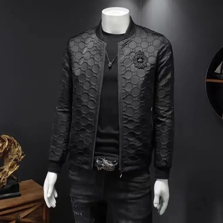 Men's Jacket Spring/Autumn New Trendy Brand Fashionable Slim Fit Thin Style Trendy Badge Embroidered Baseball Jacket Casual