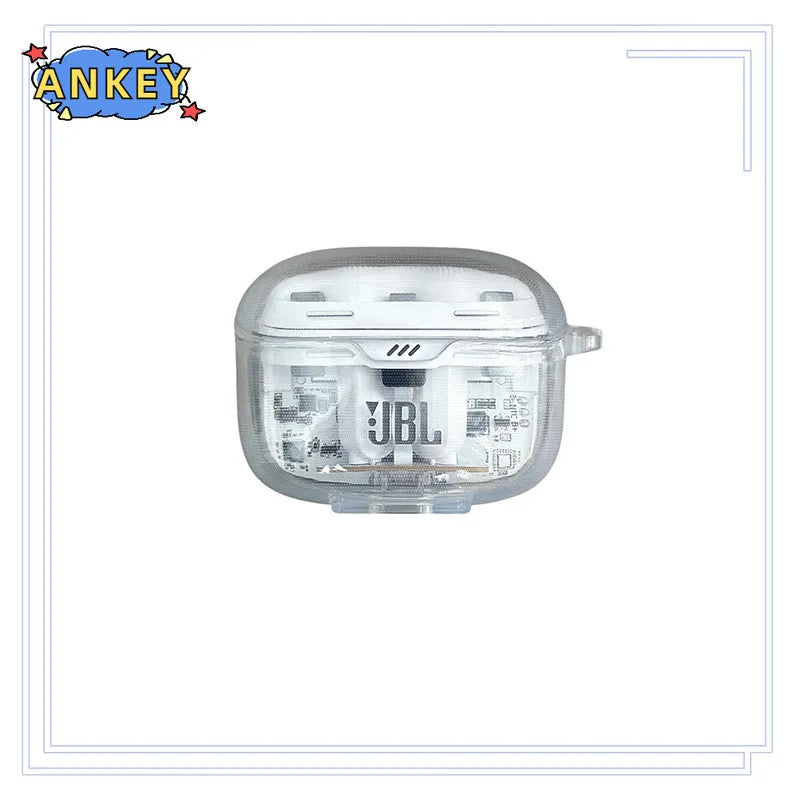 for JBL Tune Beam 2 Case Protective Transparent Clear TPU Covers JBL Tune Buds 2 Bluetooth Earphone with Nylon lanyard