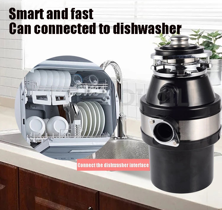 370W Food Garbage Disposal Crusher Grinder Sink Food Waste Disposer Kitchen Food Residue Garbage Processor