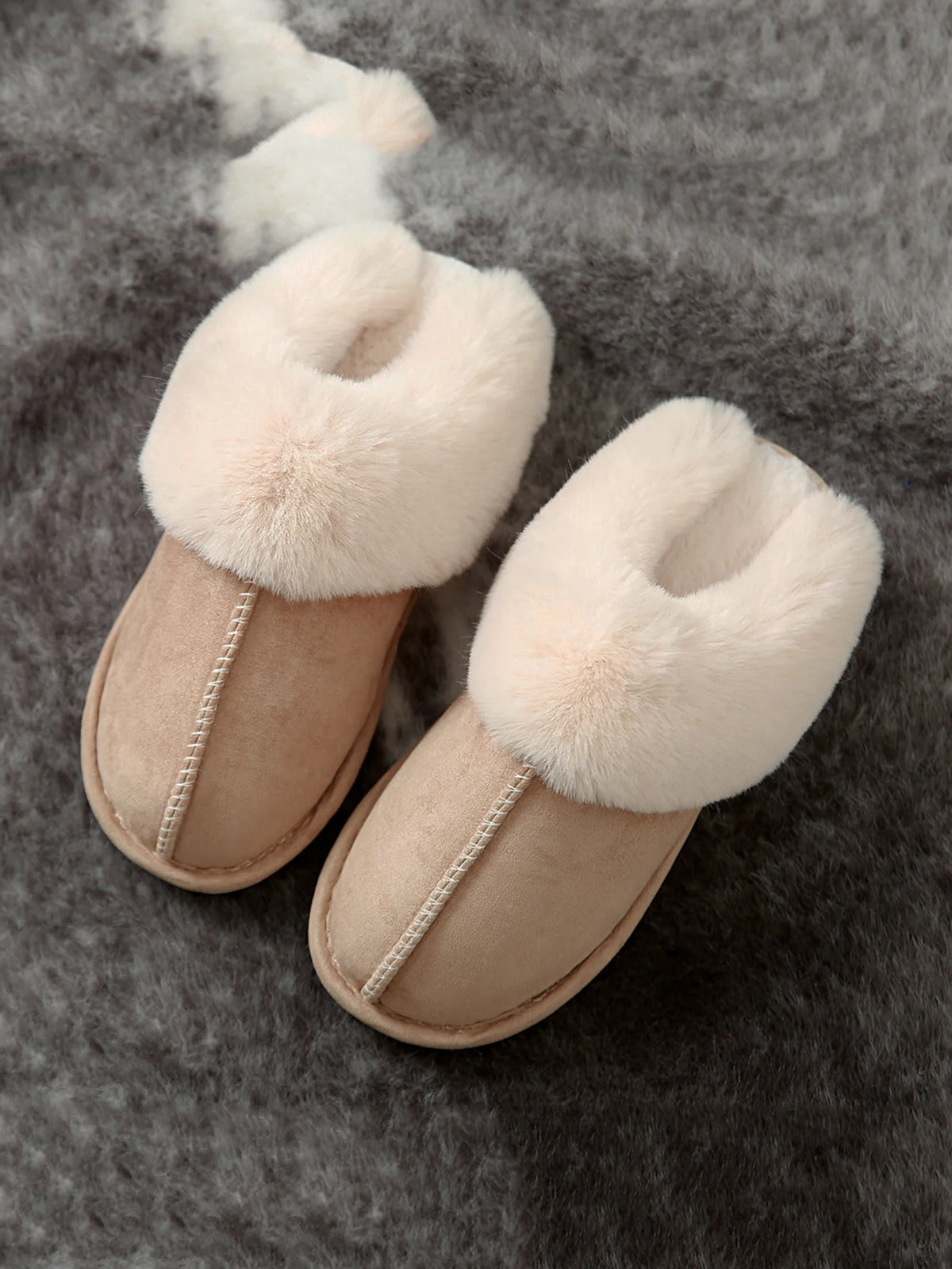 Big Size 47 Men Winter Slippers Furry Warm Home Shoes Men Couples House Floor Slides Slip On Footwear Comfortable Soft Bedroom S