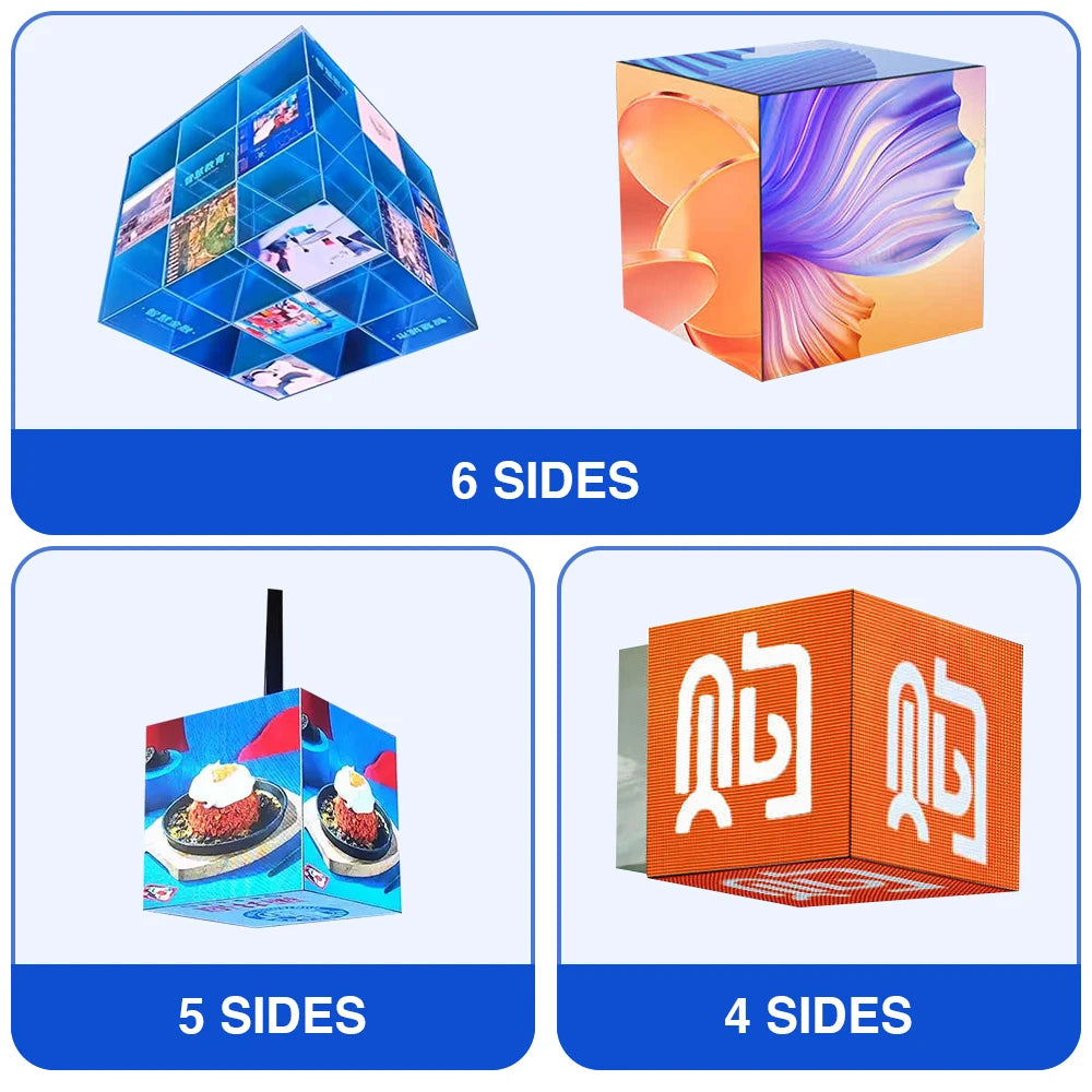 Outdoor Cube LED Display LED Display Waterproof for Advertising Four Sided LED Cube Panel Display Screen