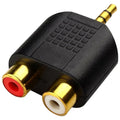 3.5mm to 2-RCA Adapter Gold Plated Stereo to Male Female Audio Splitter Cable for TV Speaker Home Theater Sound System,connector