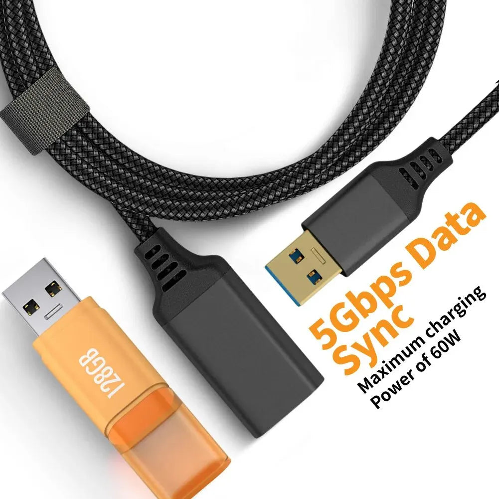 USB 3.0 Male-To-Female Extension Cable High-Speed Transmission Data Cable For Computer Camera Printer TV Extension Braided Cable