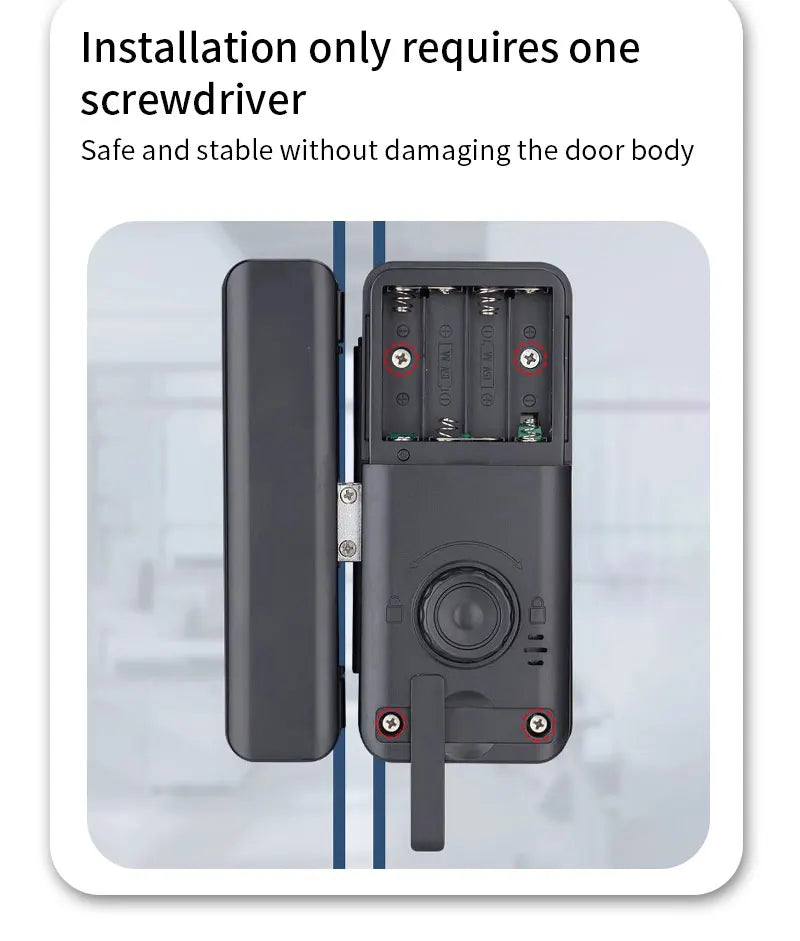Multifunctional Smart Glass Door Lock Electronic Digit Biometric Fingerprint Tuya App Key Electric Smart Life Digital Door Lock