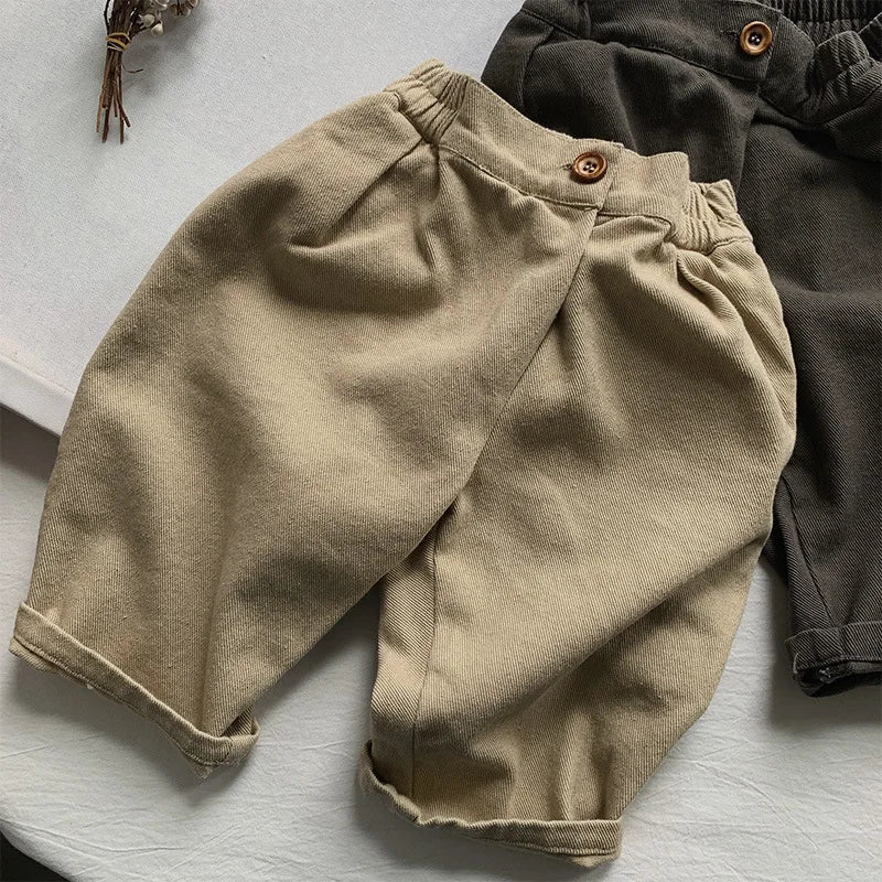 2026 New Solid Girls Harem Pants Spring Children Trousers Baby Long Pants Autumn Loose Kids Casual Pants Baby Clothes