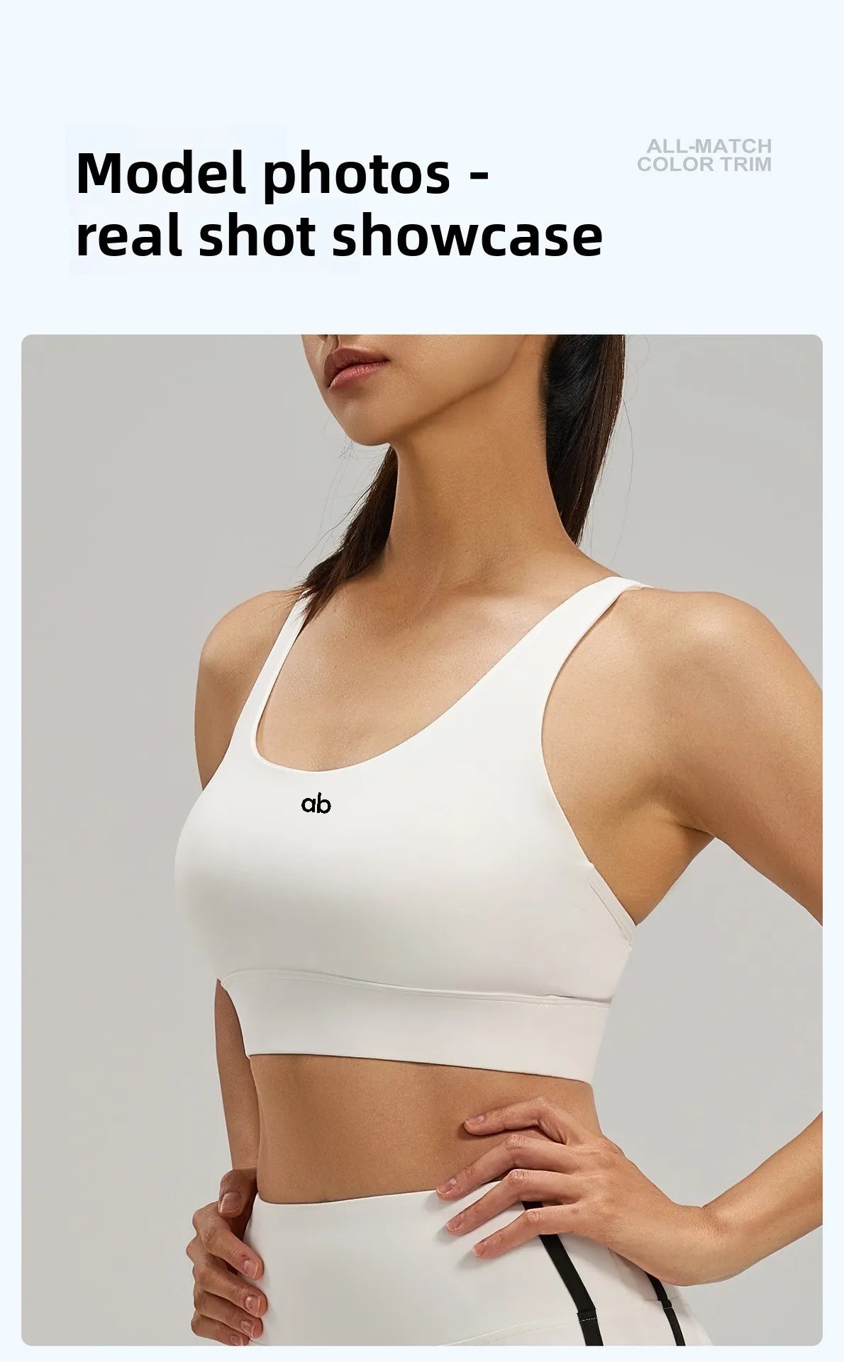 Women U Neck Fitness Crop Top Crossback Sports Bra Fixed Cups Vest, Shockproof Gym Running Workout Yoga Top