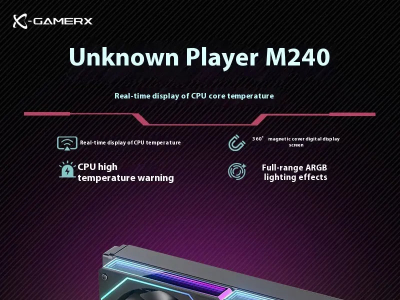 X-GAMERX M240 M360 Liquid Cooling ARGB Dynamic Light Synchronization Thermal Display Integrated Water Cooling Radiator